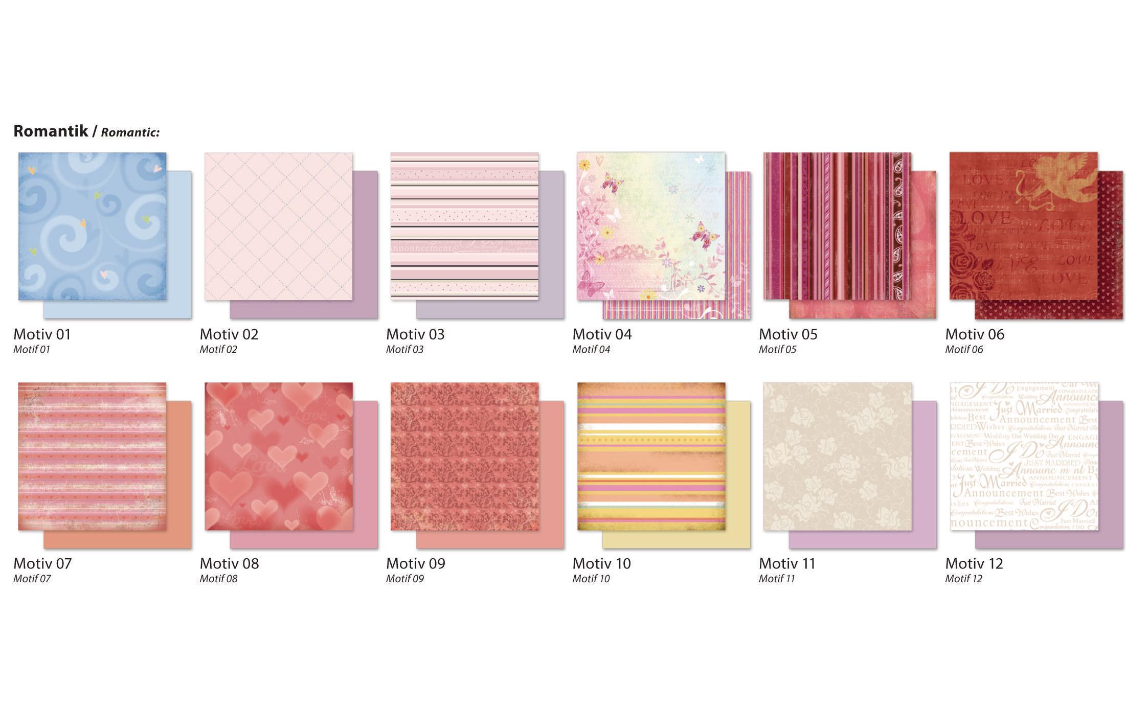 Designpapier Romantik MehrfarbigDesignpapiere