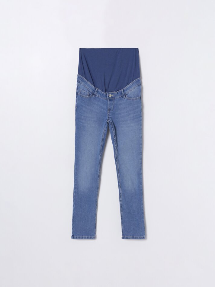 Calça jeans skinny para gestantes - Índigo