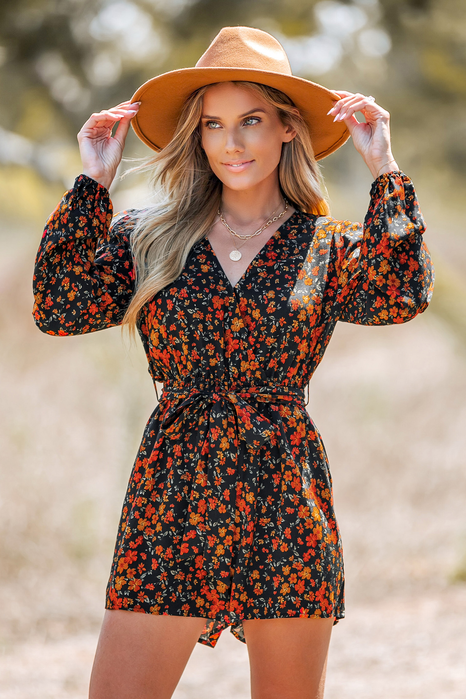 Combishort avec ceinture à imprimé floral