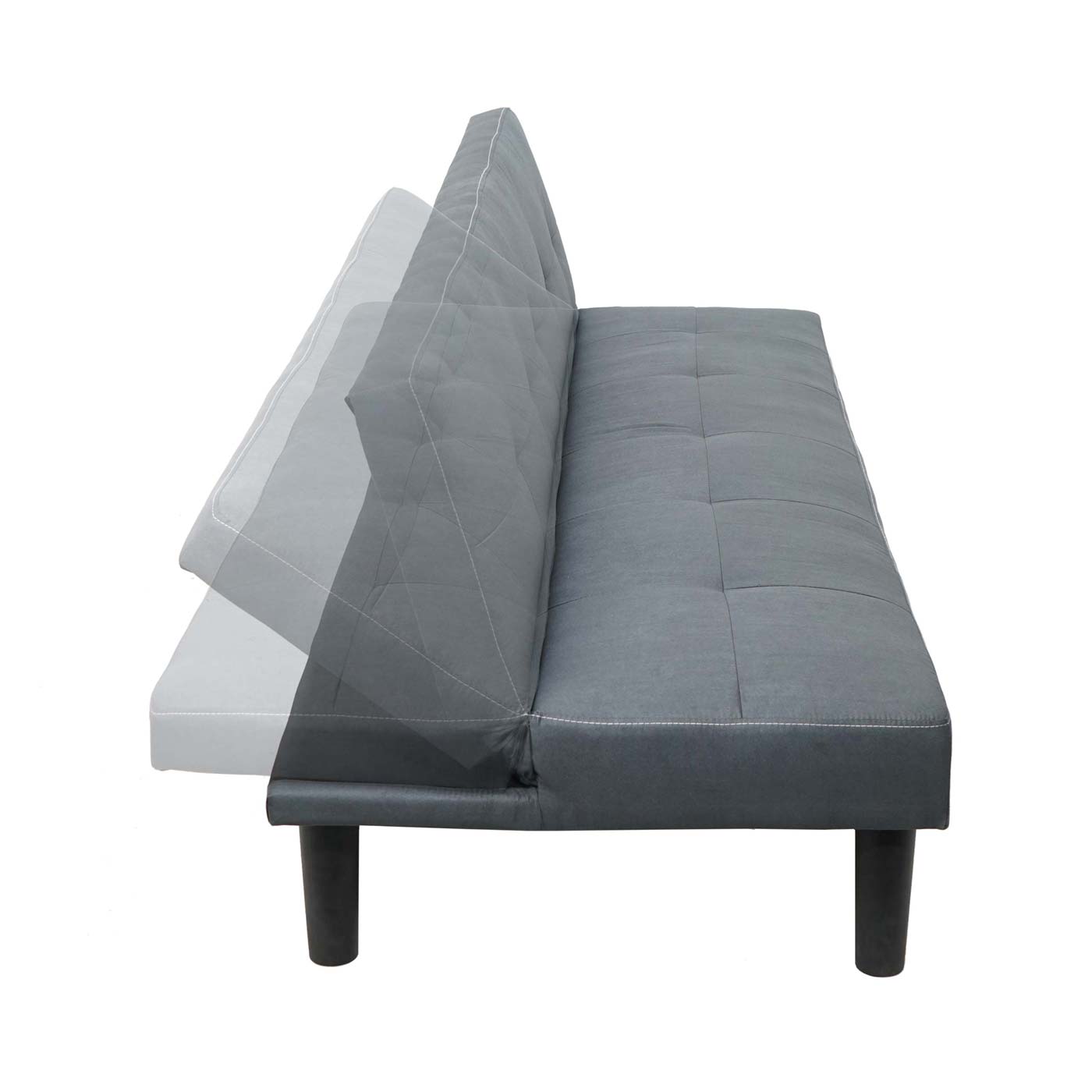 3er-Sofa MCW-G11, Couch Schlafsofa Gästebett Bettsofa Klappsofa, Schlaffunktion 195cm ~ Stoff/Textil, grau