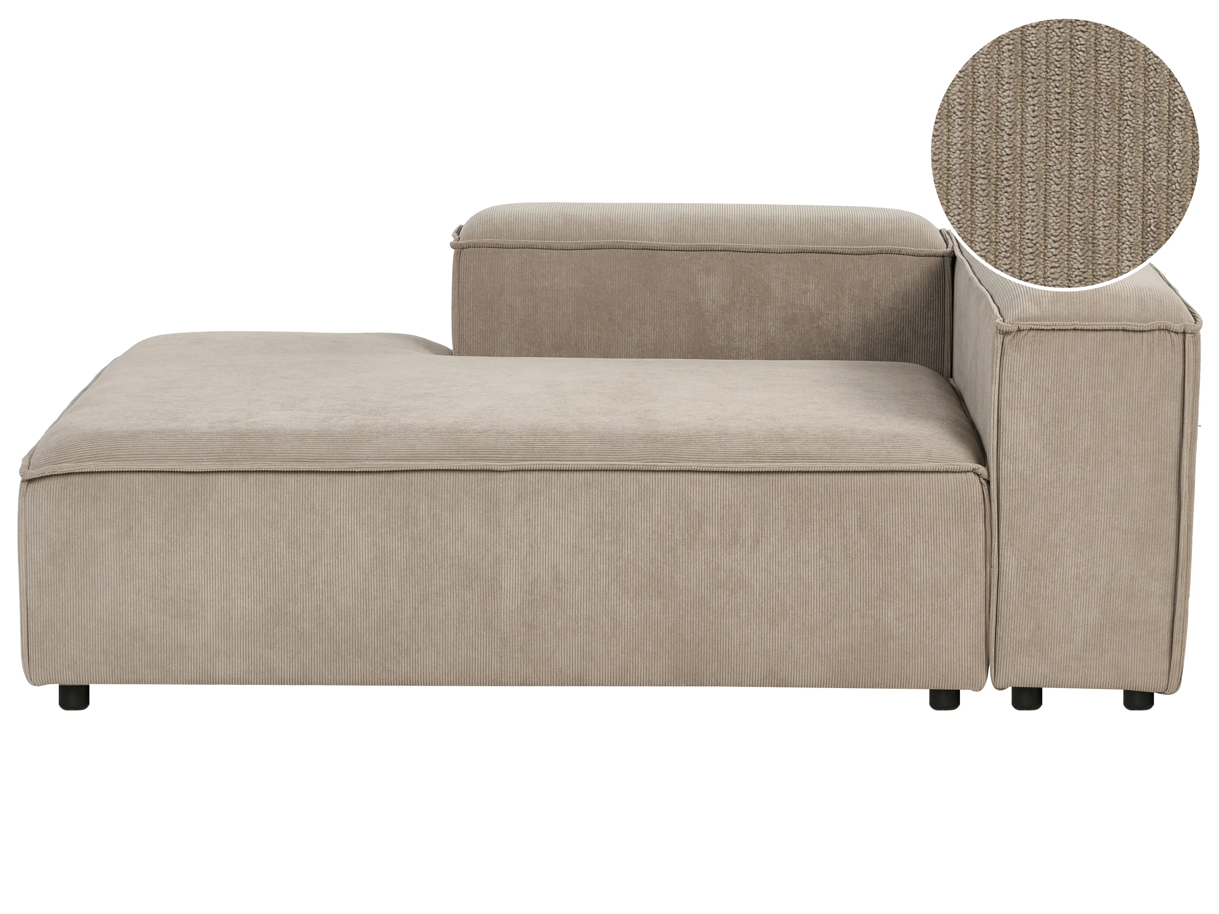 Rechtszijdige chaise longue ARDAL Corduroy Lichtbruin
