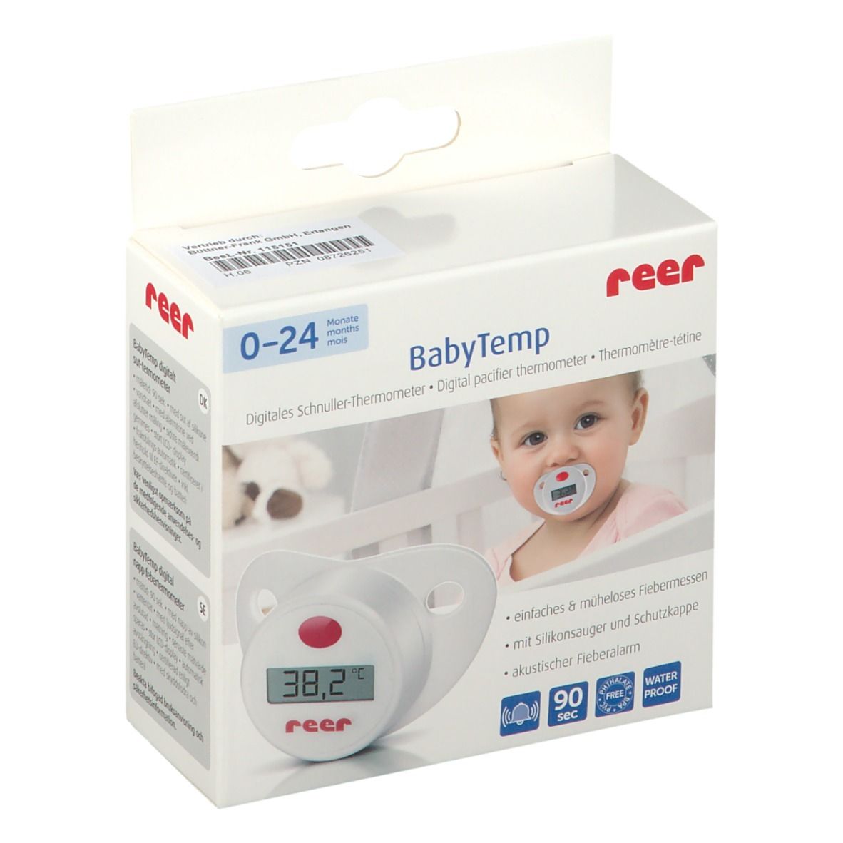 Baby-Frank® Thermometer-Sauger Silikon Gr. 1/2 0-18 Monate