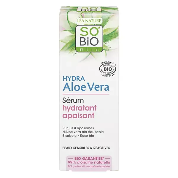 So'Bio Étic Hydra Aloe Vera Sérum Hidratante Calmante Orgânico 30ml