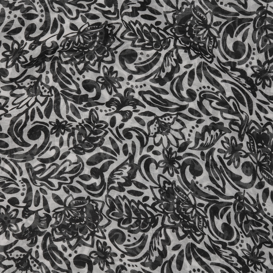 Gina Benotti Damen Rundschal mit floralem Muster schwarz / weiss