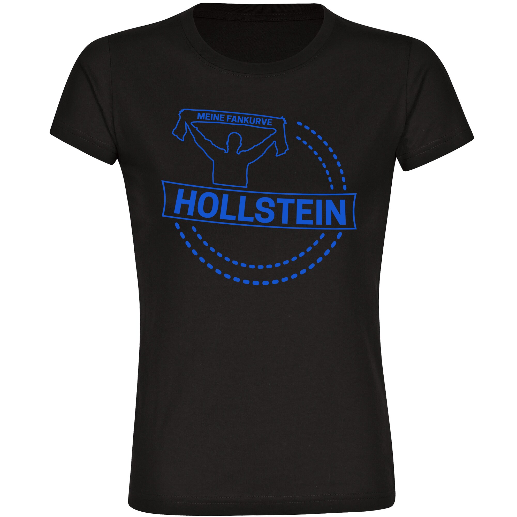 multifanshop® Damen T-Shirt - Holstein - Meine Fankurve - Druck blau