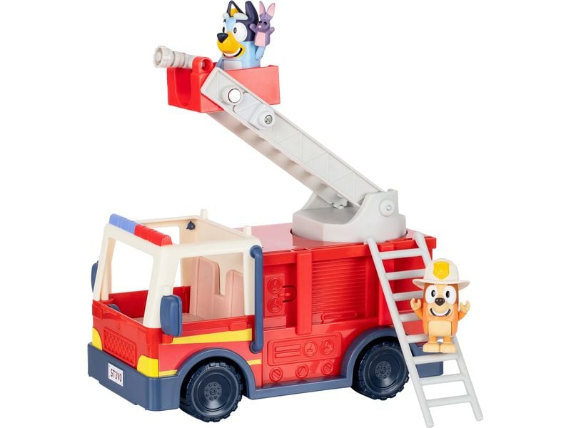 moose Figurenset Bluey Feuerwehrauto 3 Figuren Spielset mit Bingo, Bluey und Bob Bilby