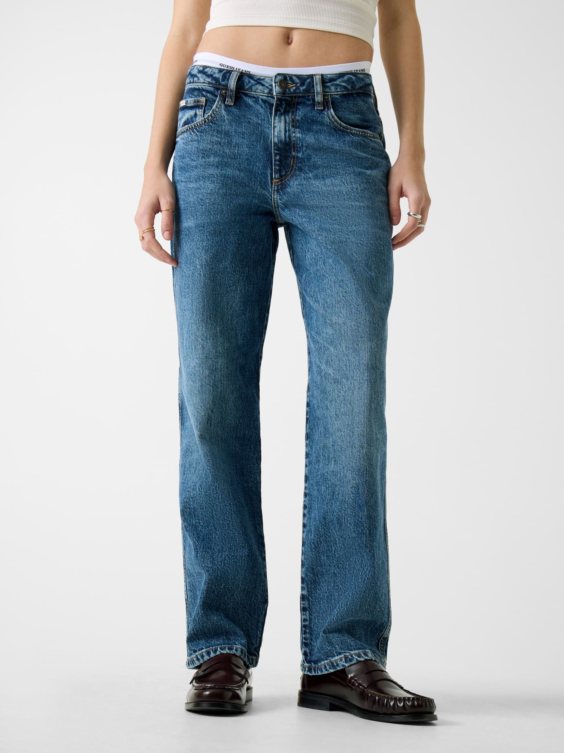 Calça jeans boyfriend de perna reta