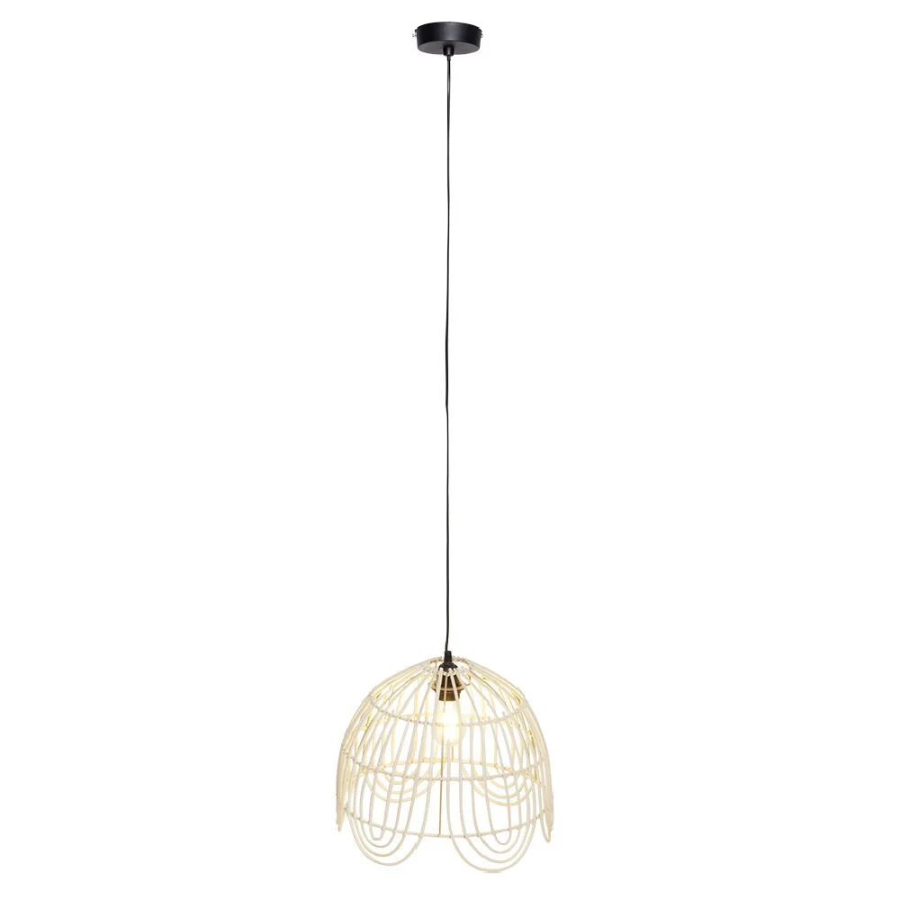 Luminaire à suspension filaire en rotin naturel