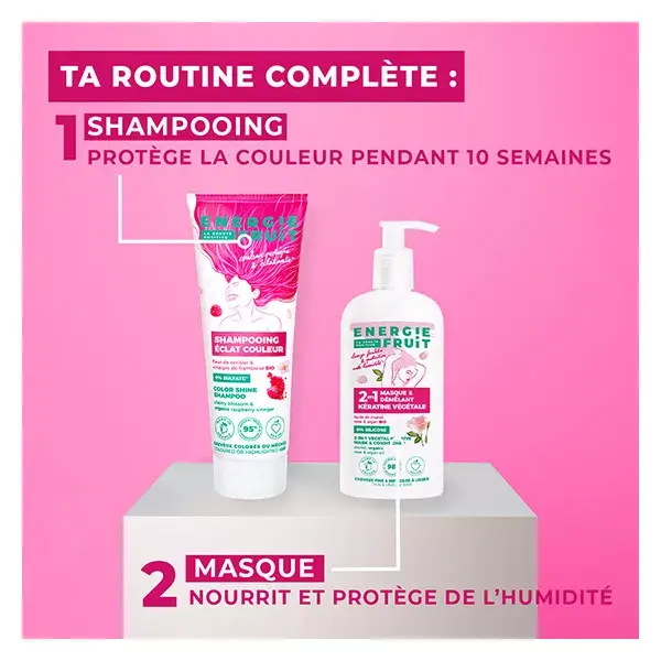 Shampoo Energie Fruit para Cabelos Coloridos com Vinagre de Framboesa e Flor de Cerejeira 250ml