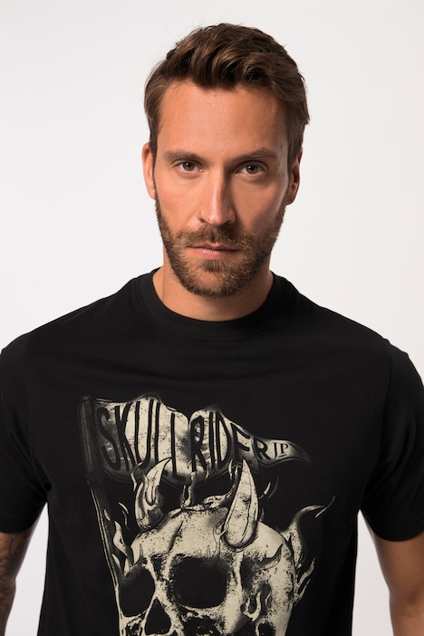 T-Shirt, Halbarm, Brust-Print, Rundhals, bis 8 XL