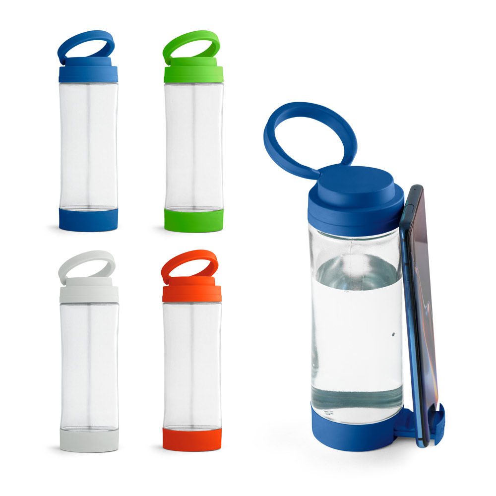 hi!dea 94783 - Bouteille de sport 390mL en verre avec bouchon en PP