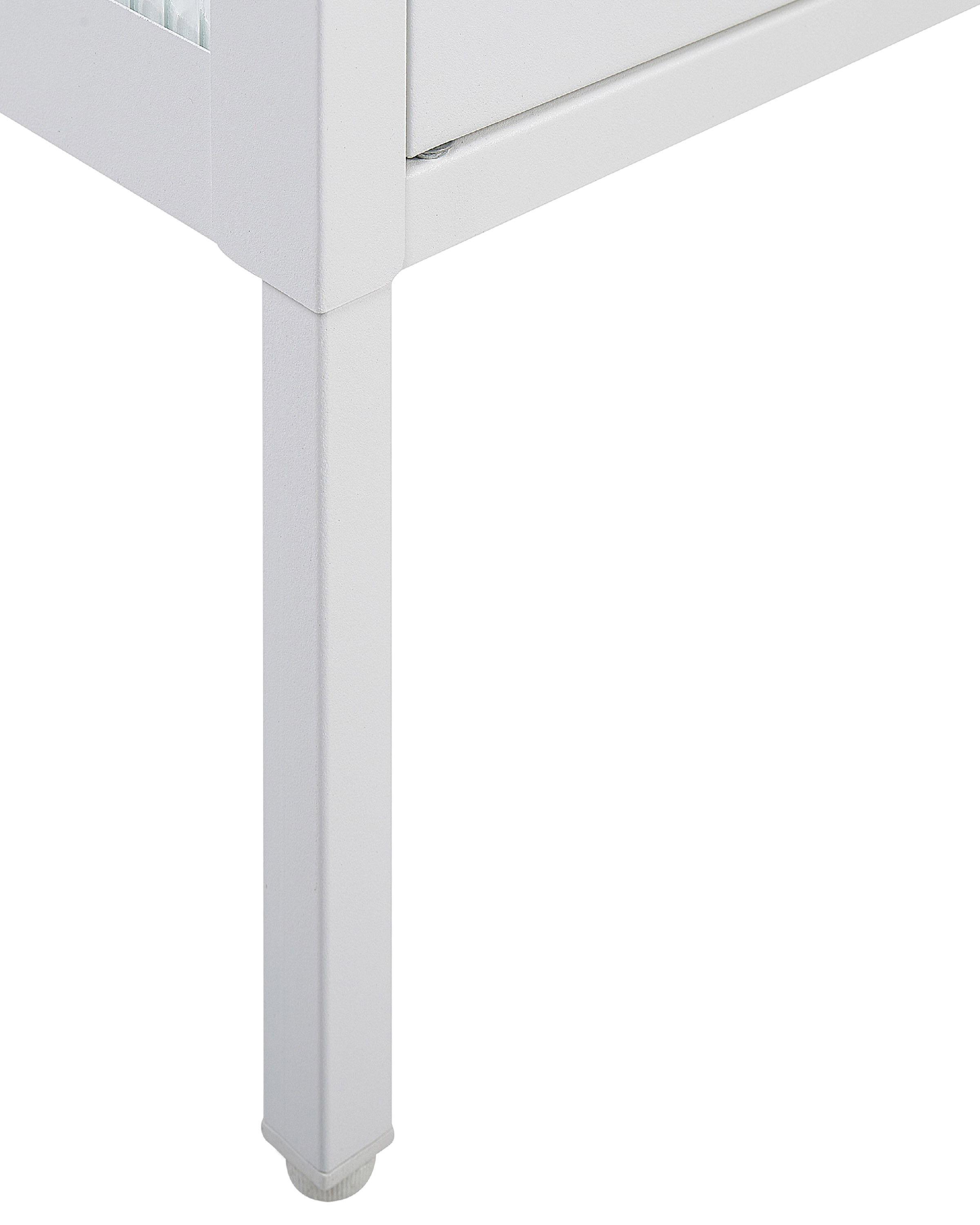 Dressoir met glazen deuren SARRE Metaal 90 cm Wit