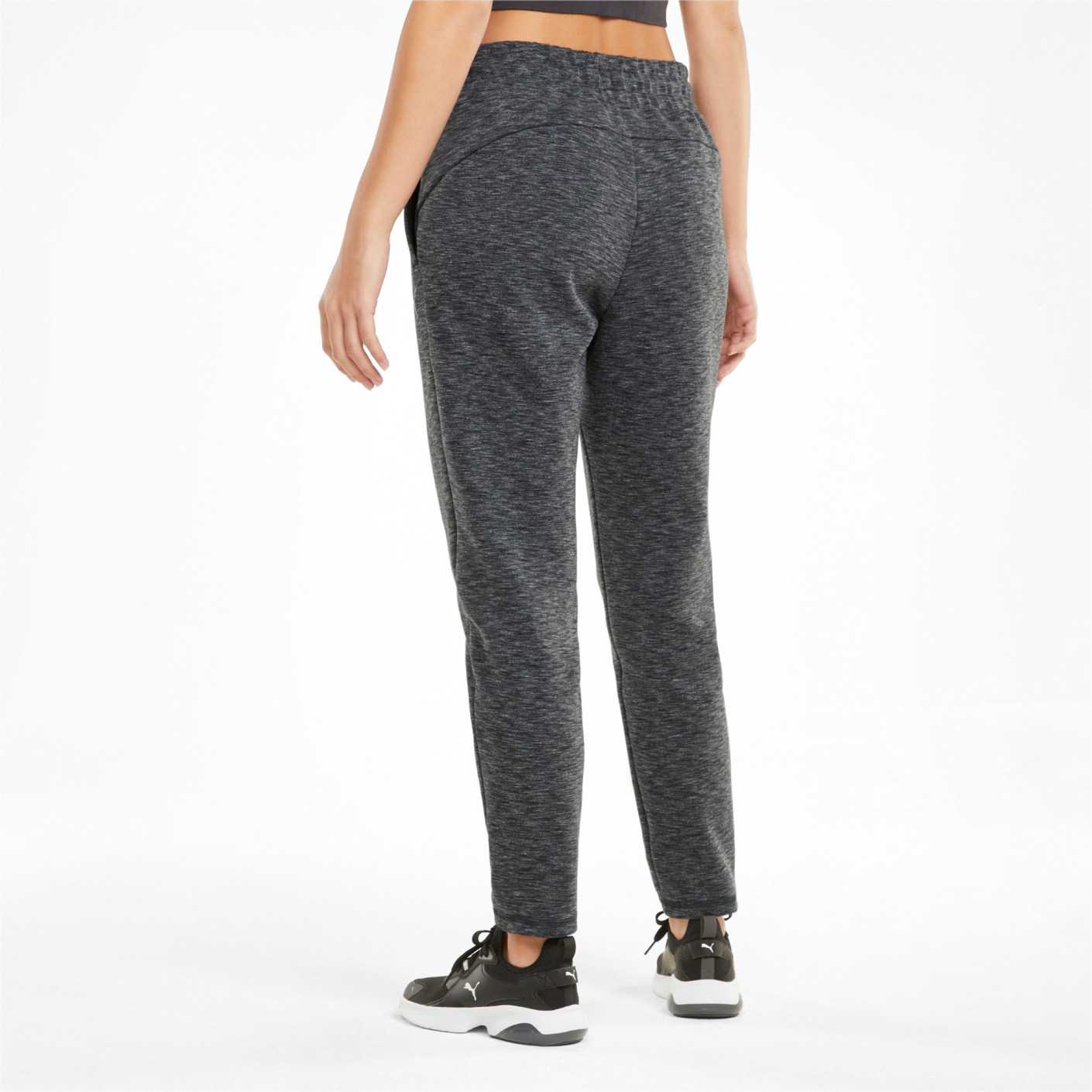 PUMA Evostripe Sweat Trainingsbroek Dames Donkergrijs Zwart