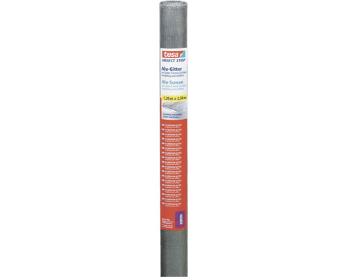 Vervangende rol van aluminium hor voor deuren, tesa Insect Stop, geen boren nodig, grijs, 120x250 cm