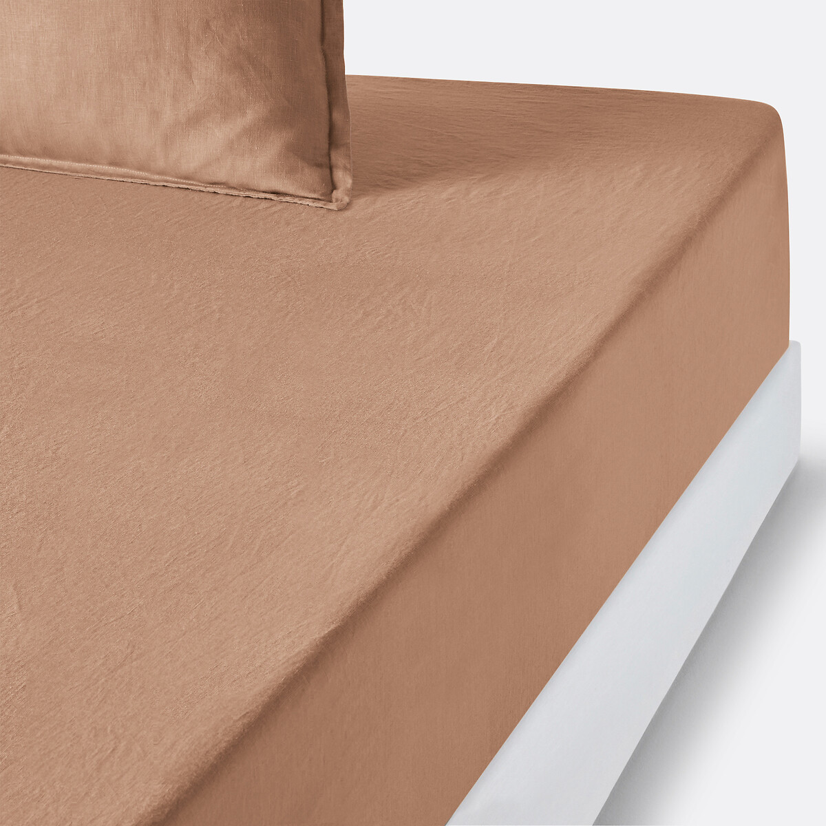 LA REDOUTE INTERIEURS<br>Lençol de linho lavado com elástico, dobra de 35 cm, Linot