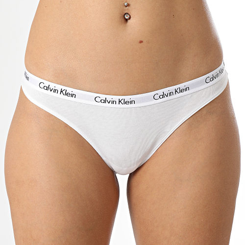 Lot De 3 Strings Femme QD3587E Blanc Beige Vert