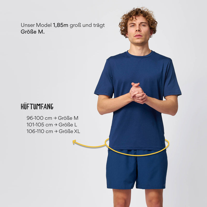 Kurze Sporthose Herren aus recyceltem Polyester Schwarz