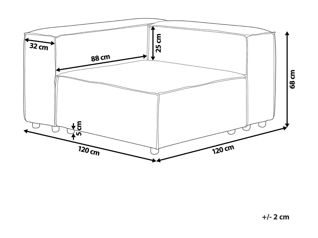 Module d'angle pour canapé en lin beige APRICA