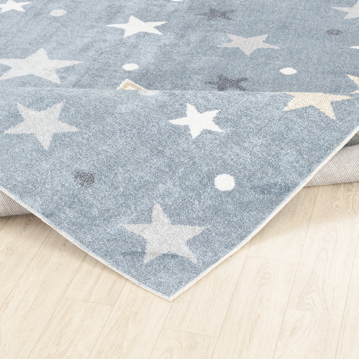 Machinewasbaar kinderkleed met sterren, blauw/beige, 120x170 cm, SUPERMAMA