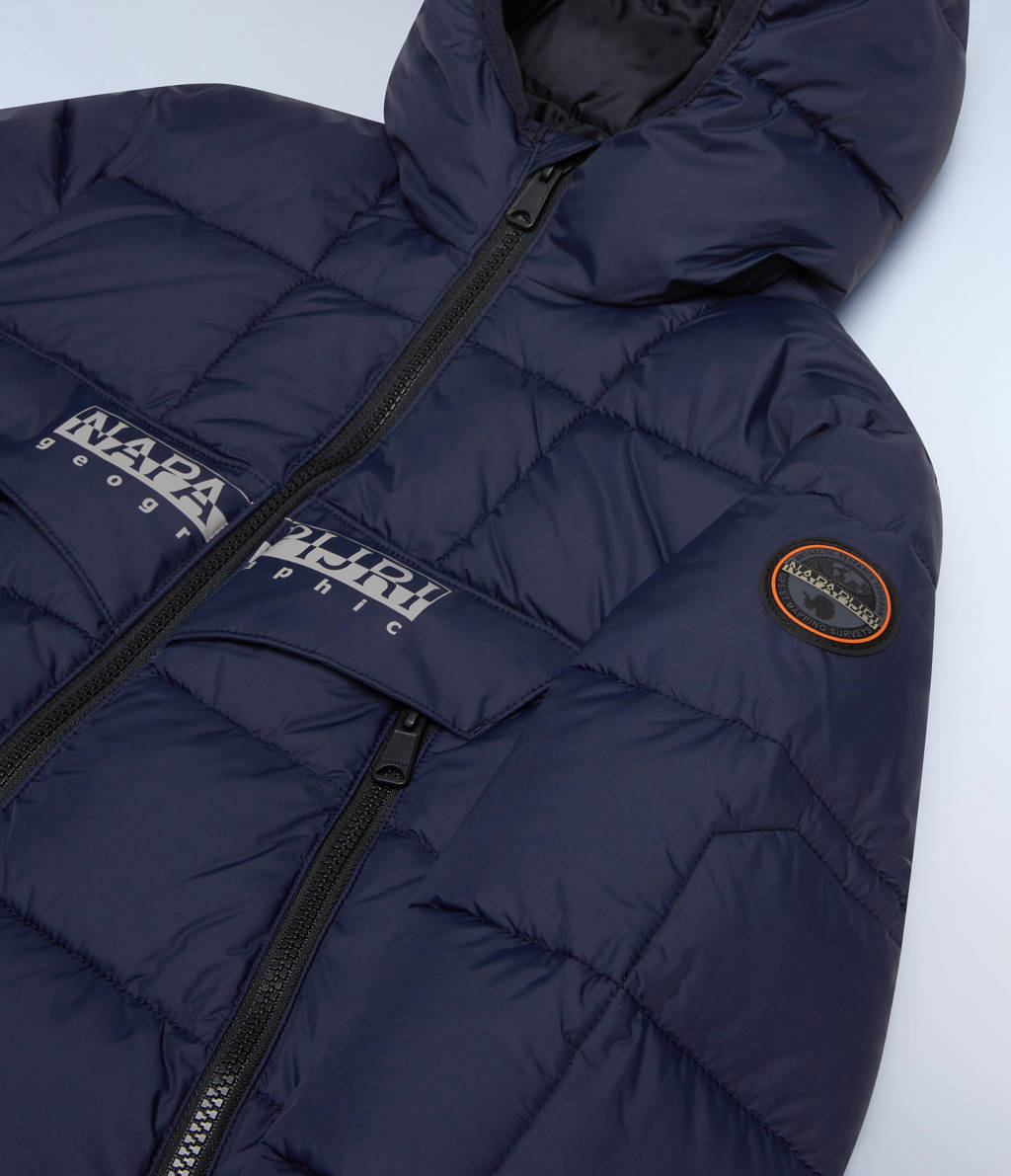 Napapijri gewatteerde winterjas met logo blauw
