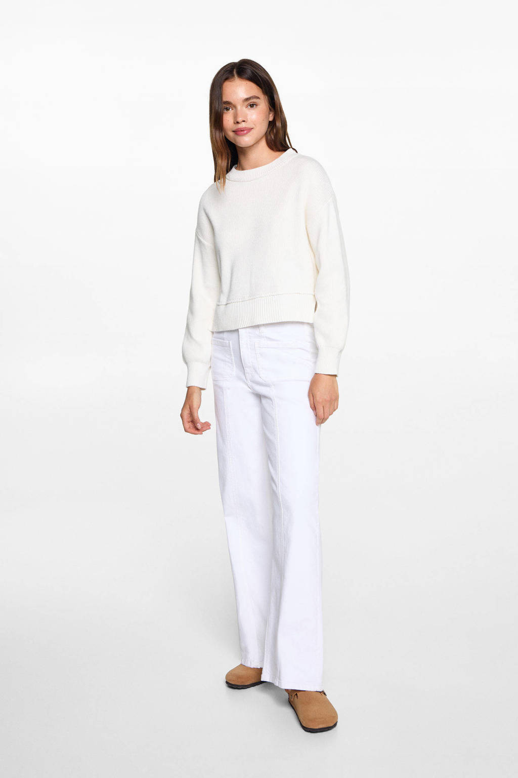 MANGO TEEN gebreide trui wit