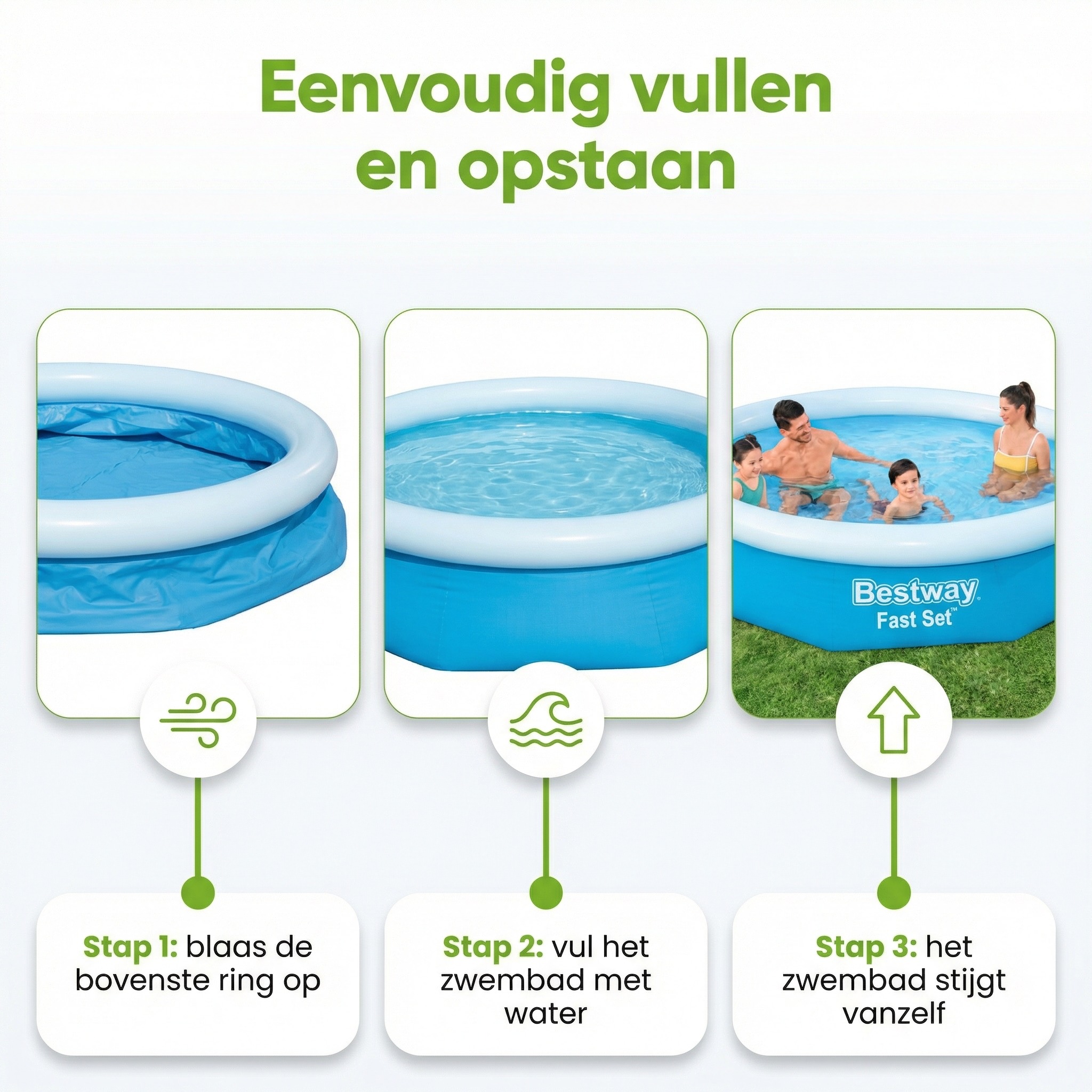 Bestway fast set 305x66cm zwembad – 3-delig