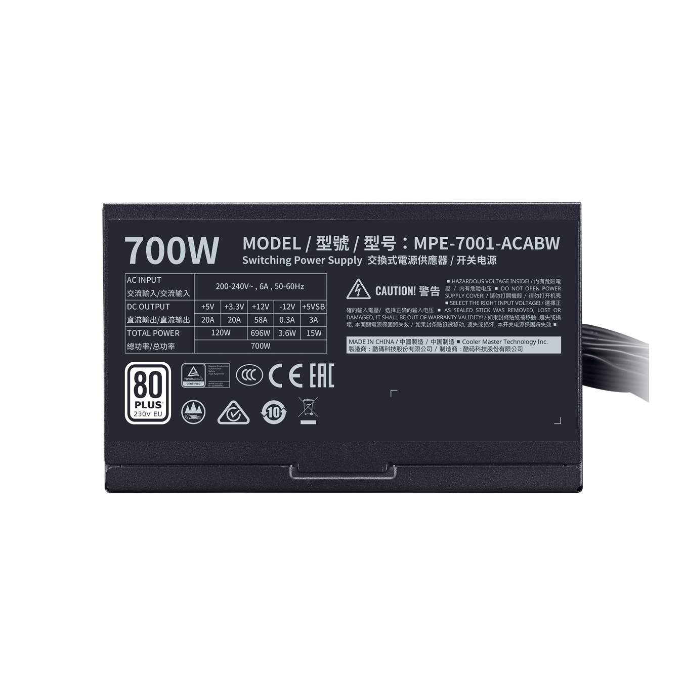 Cooler Master Ltd MasterWatt - 700W - 80+