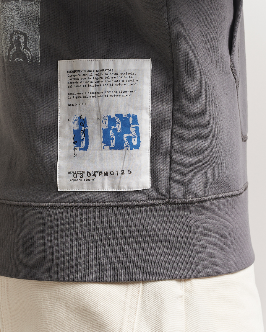 C.P. Company Cotton Fleece Back Logo Hood Grey