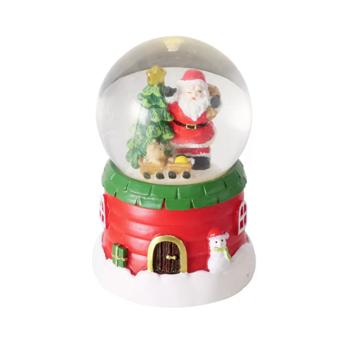 Schneekugel mit LED Hunky rot,weiss