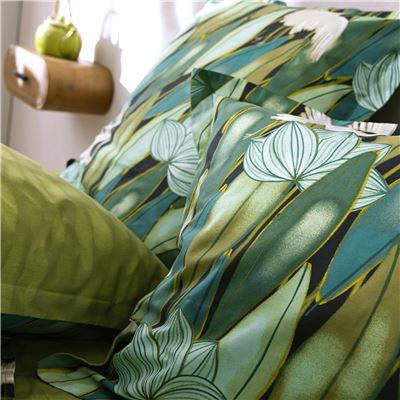 Linge de lit feuilles tropicales