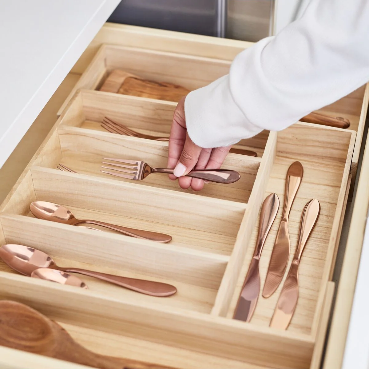 Range Couverts Extensible en Bois CALICOSY