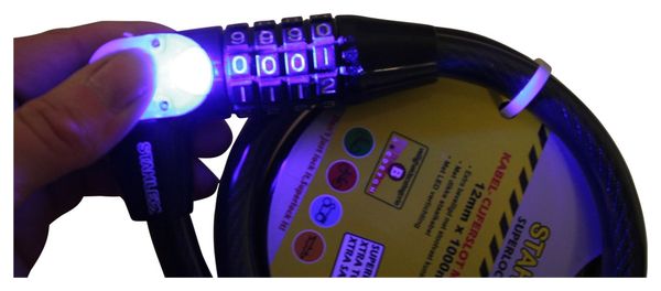 Antivol à câble Code   LED 497 12 x 1000 mm