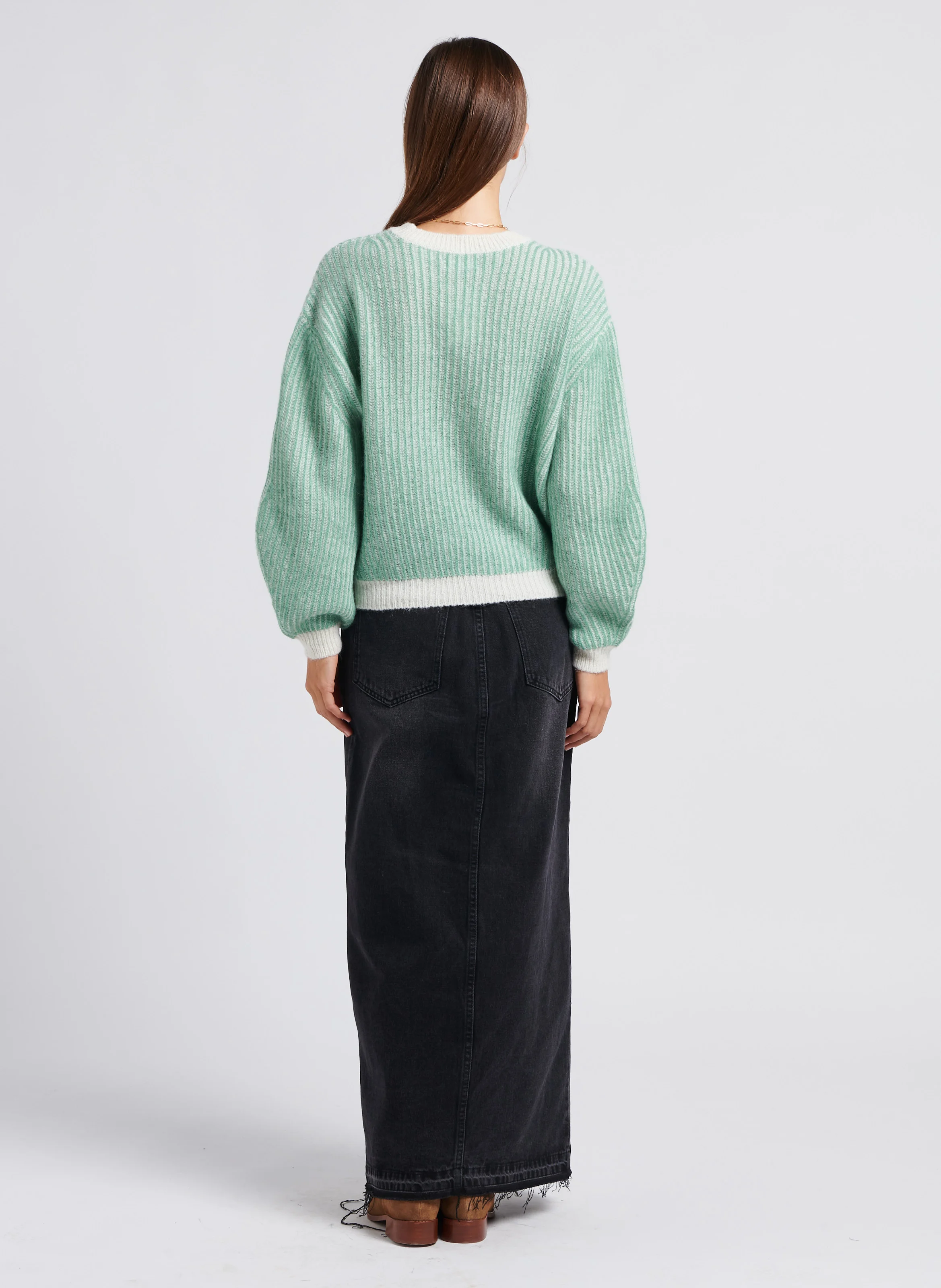 NETE - Jupe longue en coton | Noir
