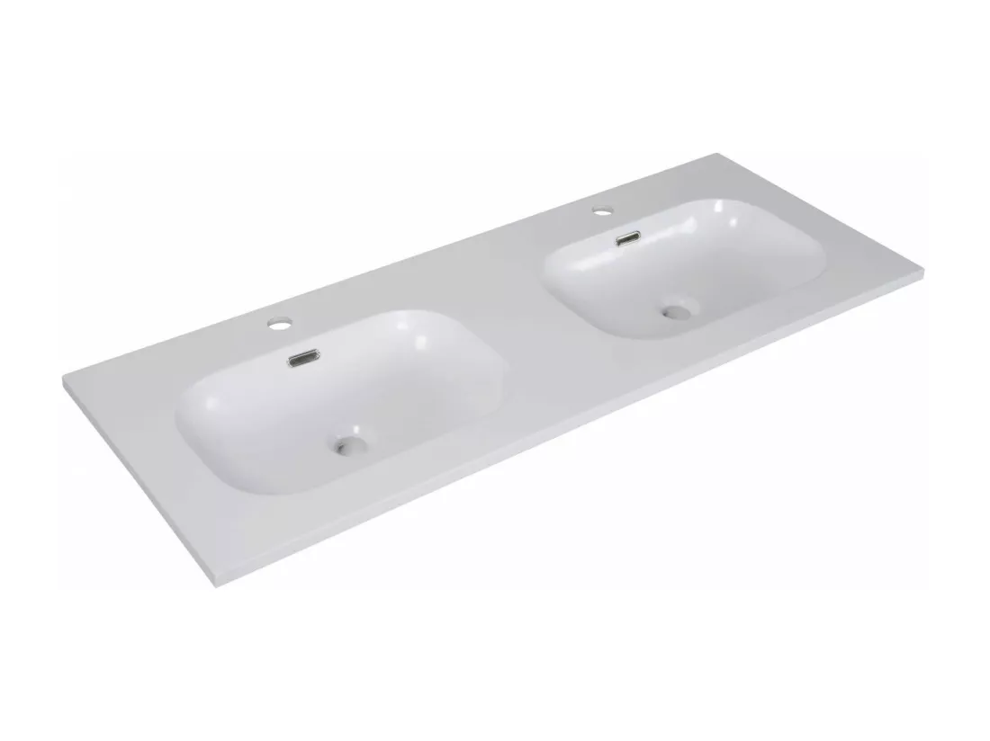Meuble double vasque suspendu chêne 120 cm ENIO