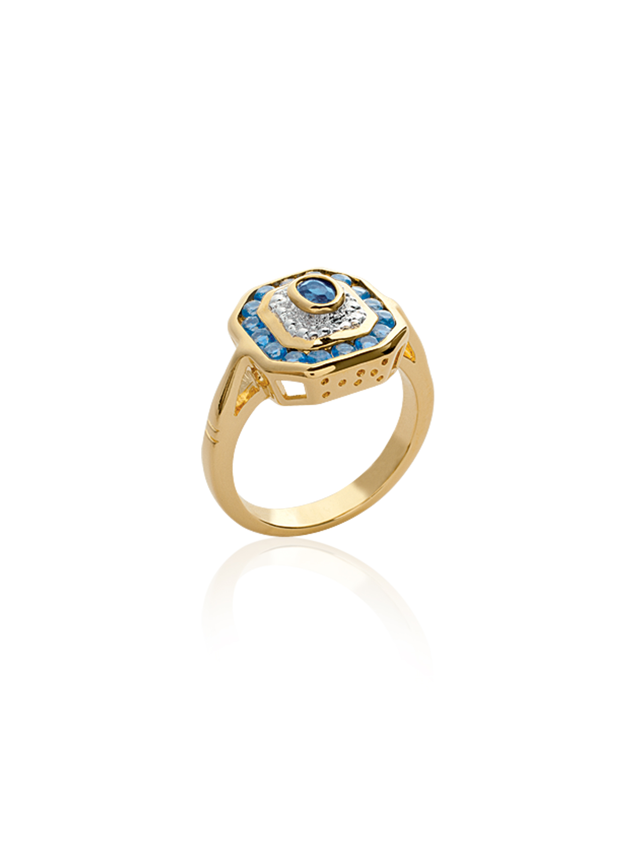 Bague 2 tons saphir véritable