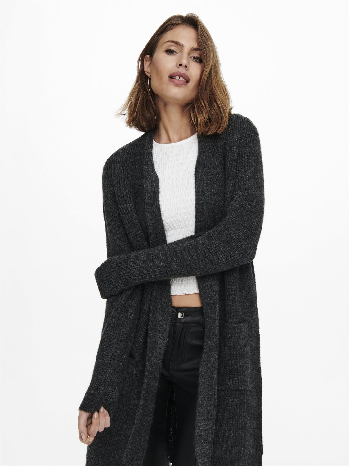 ONLJADE Strickjacke Dark Grey Melange