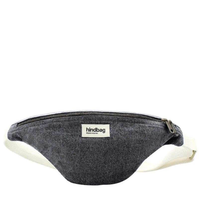 Sac banane matelassé Olivia 32 cm Denim Gris