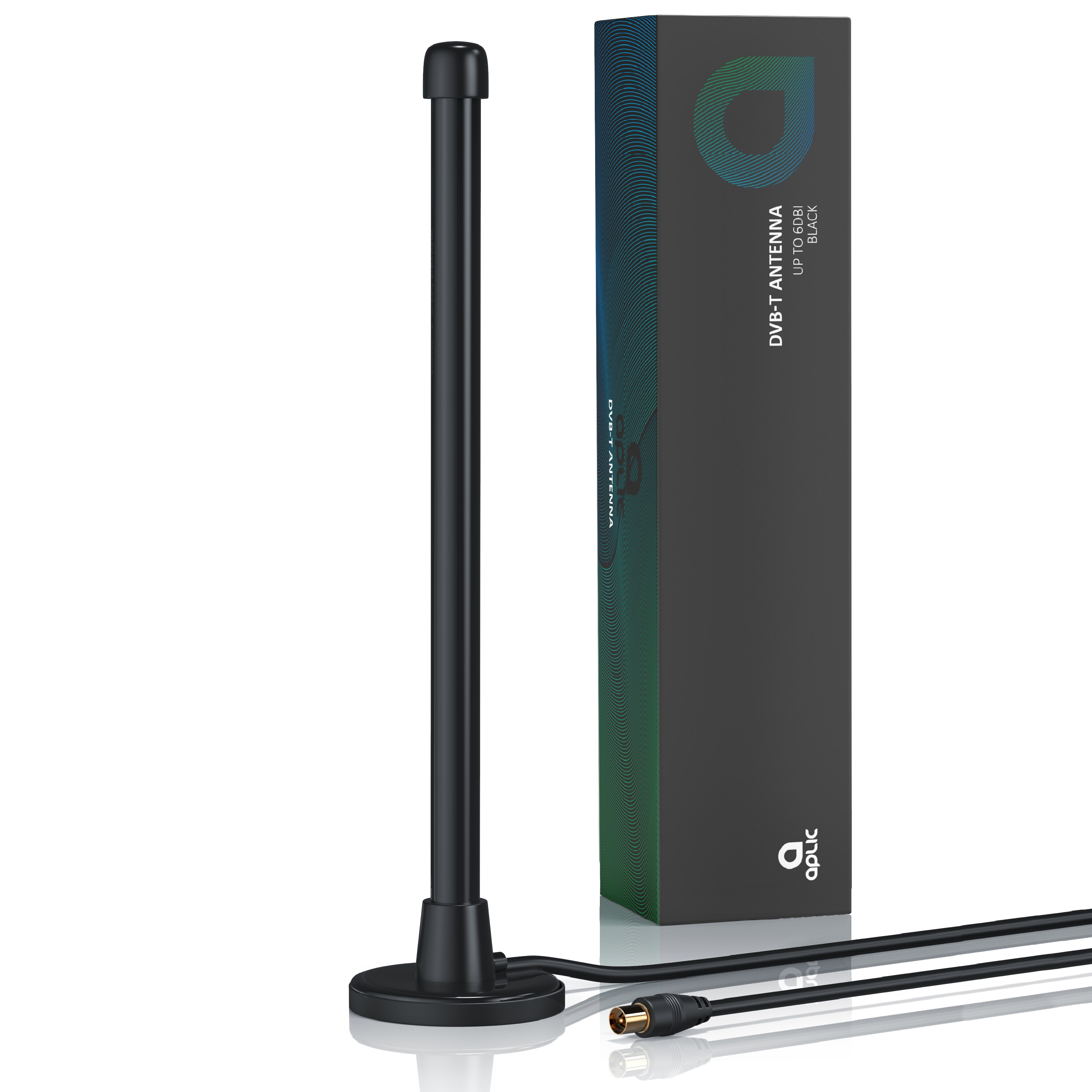 Aplic DVB-T2 digitale Stabantenne mit stabilem Magnetfuß bis zu 6 dBi / hohe Empfangsleistung
