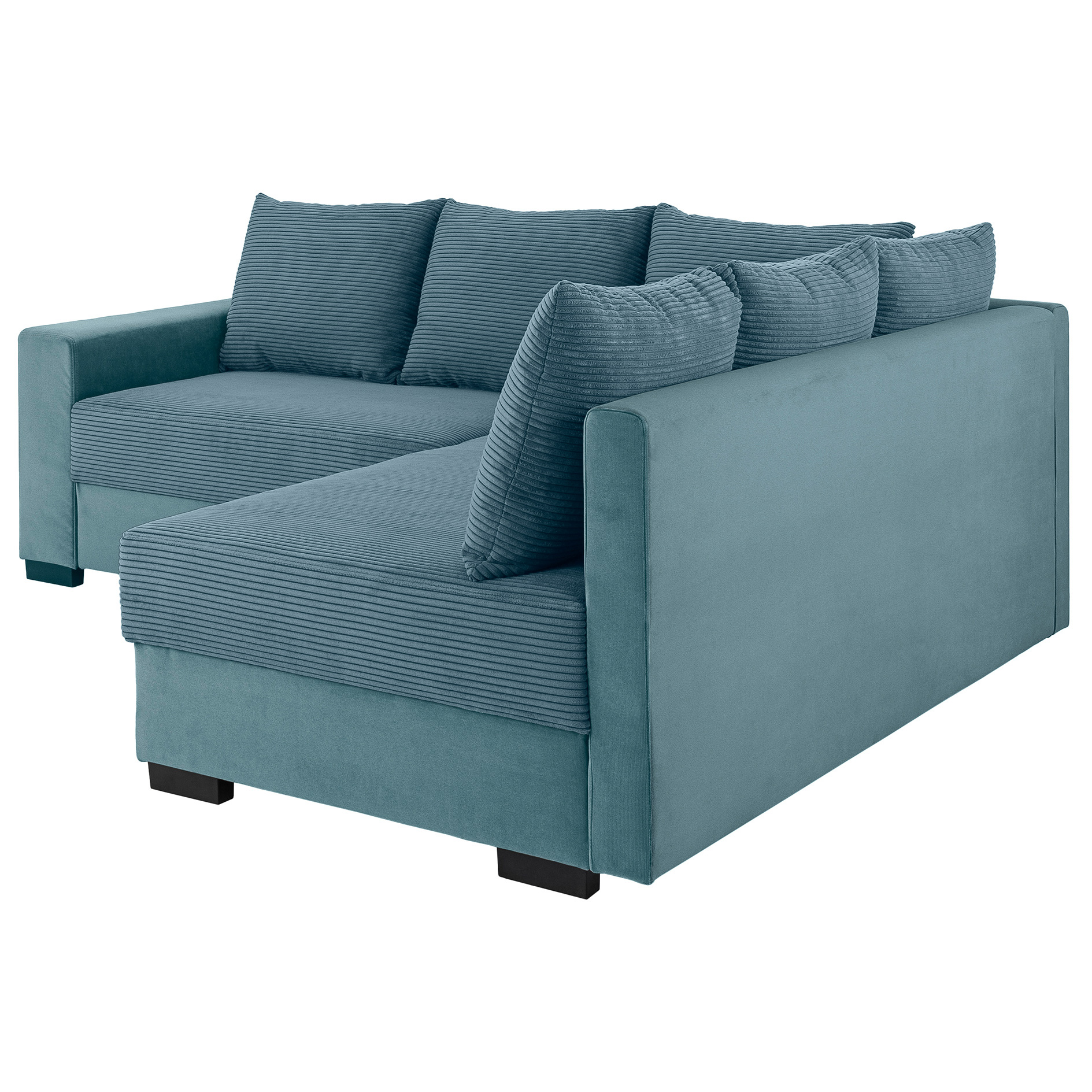 Ecksofa - mint - Cord - Ottomane rechts