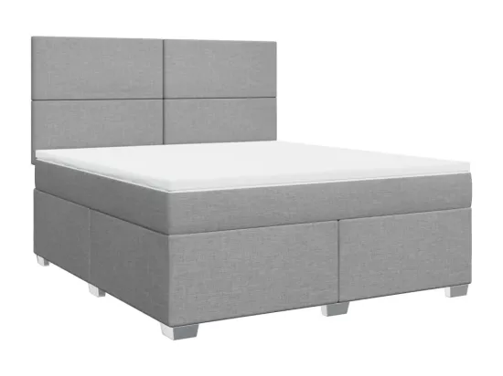 Sommier à lattes de lit avec matelas Gris clair 180x200cm Tissu