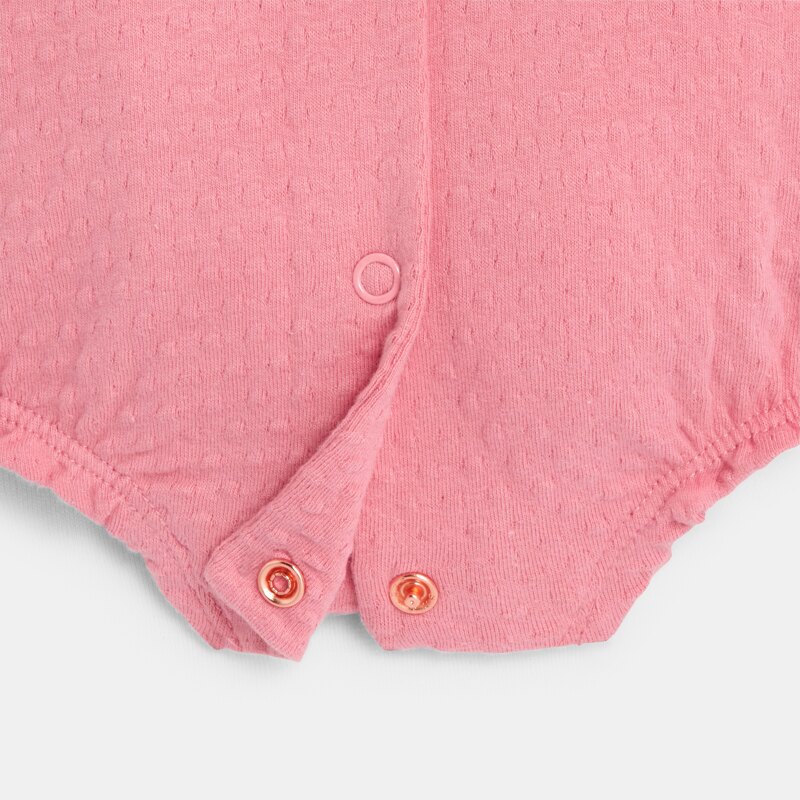 Combi courte maille fantaisie bubble rose naissance Rose