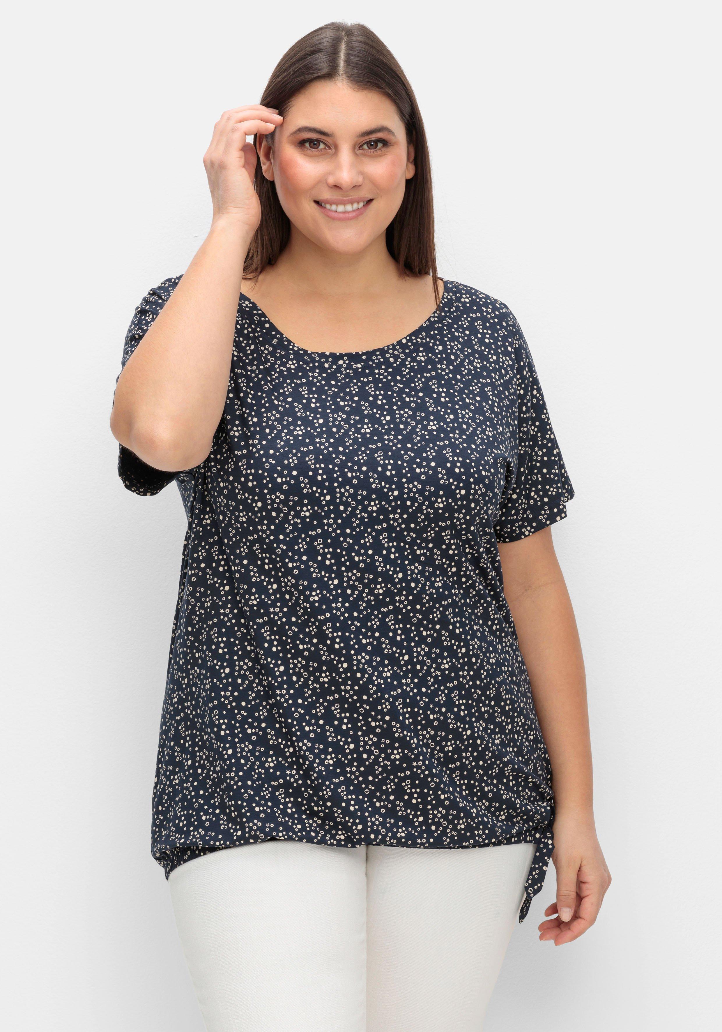 T-Shirt mit Gummizugbund und Knotendetail