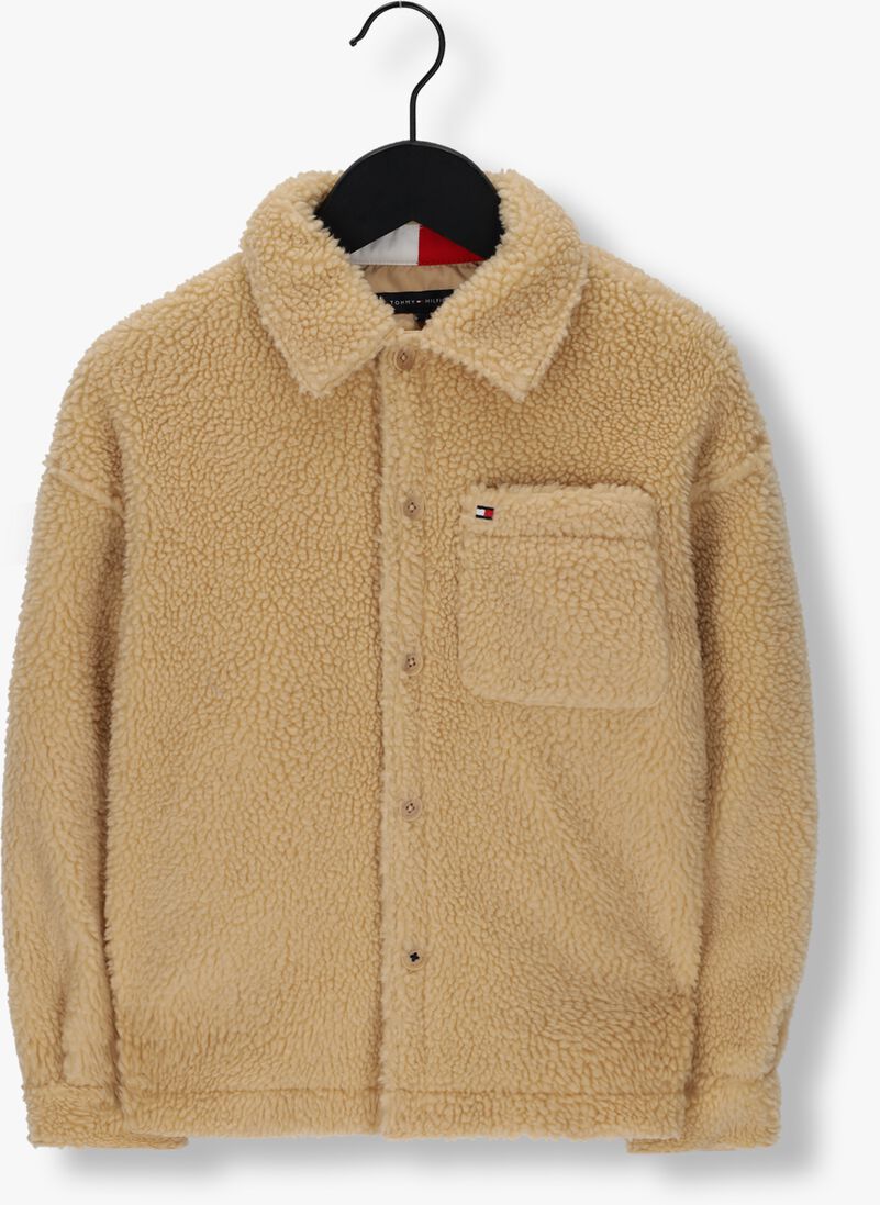 TOMMY HILFIGER beige tommy hilfiger jack sherpa overshirt