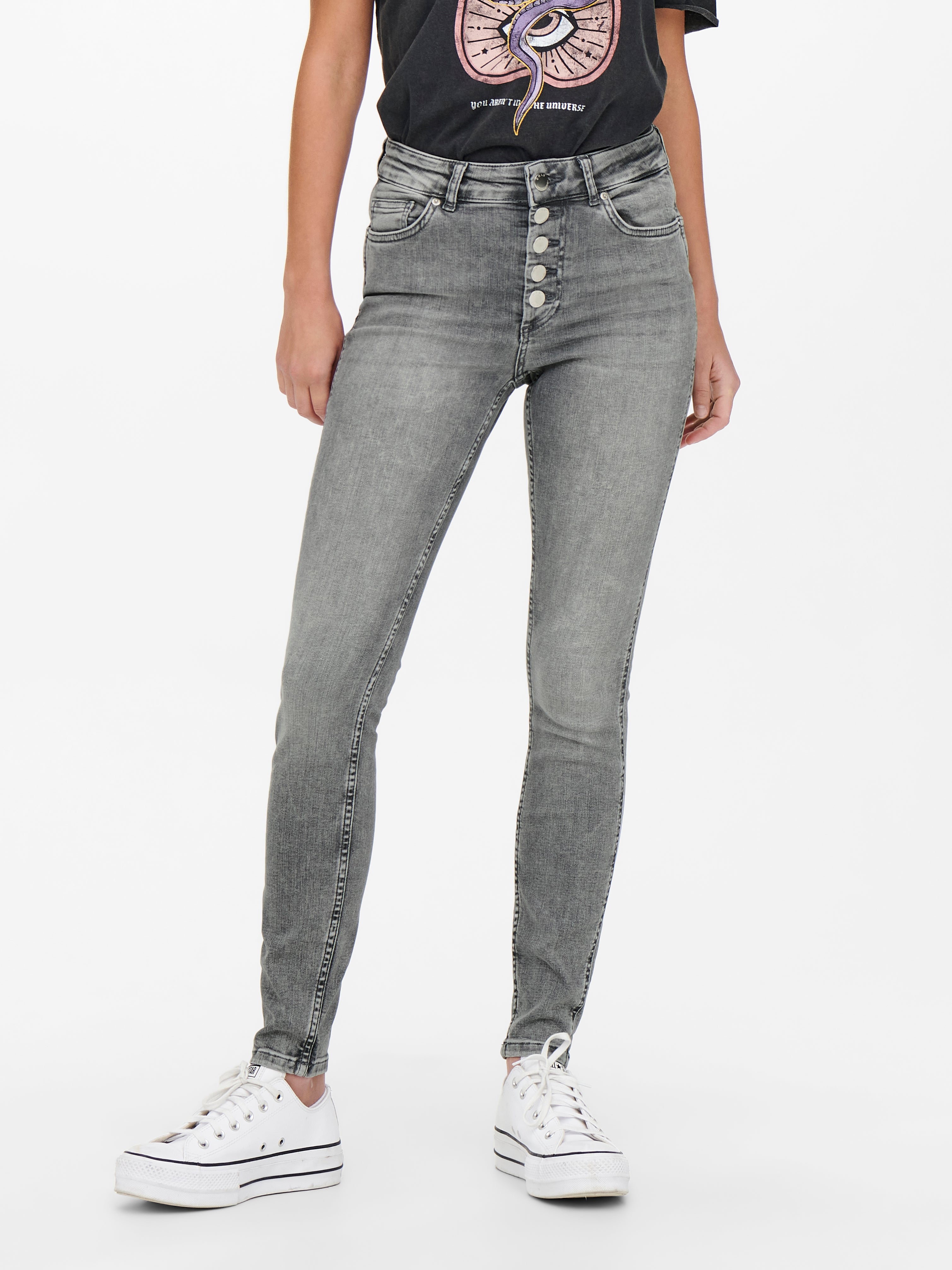 ONLBOBBY Mittlere Taille Skinny Fit Jeans Light Grey Denim