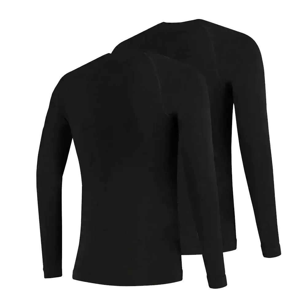 FUTURUM 4 SEASONS Extra Warm Merino Thermoshirt Lange Mouwen Zwart 2-Pack