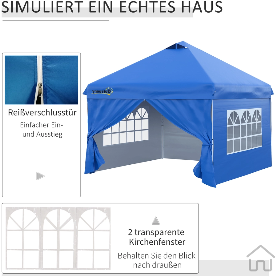 Outsunny Pavillon mit Rolltasche blau