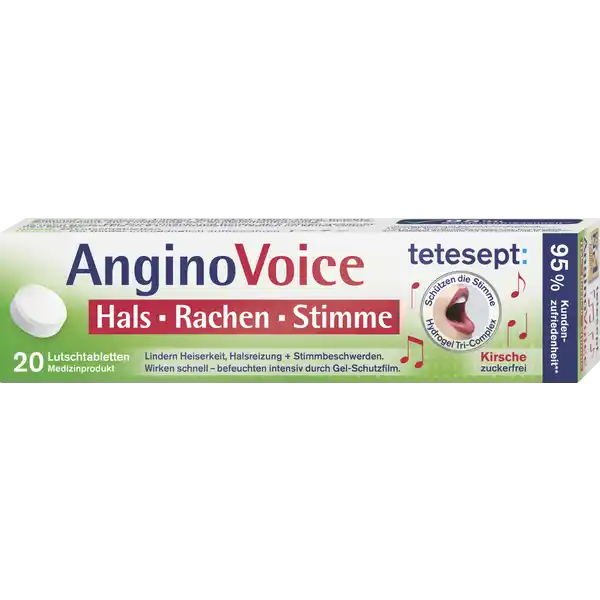 AnginoVoice Hals Rachen Stimme 20 Lutschtabletten Kirsche