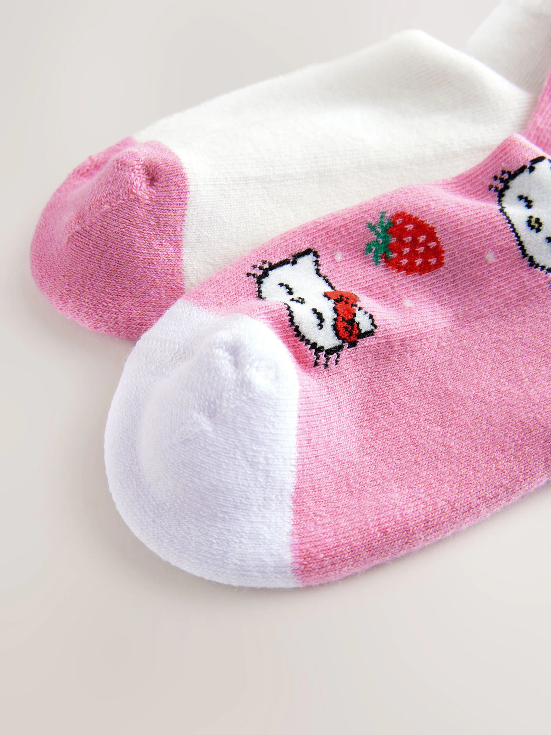 Roze Hello Kitty - 2 Paar enkelsokken met hoog katoengehalte