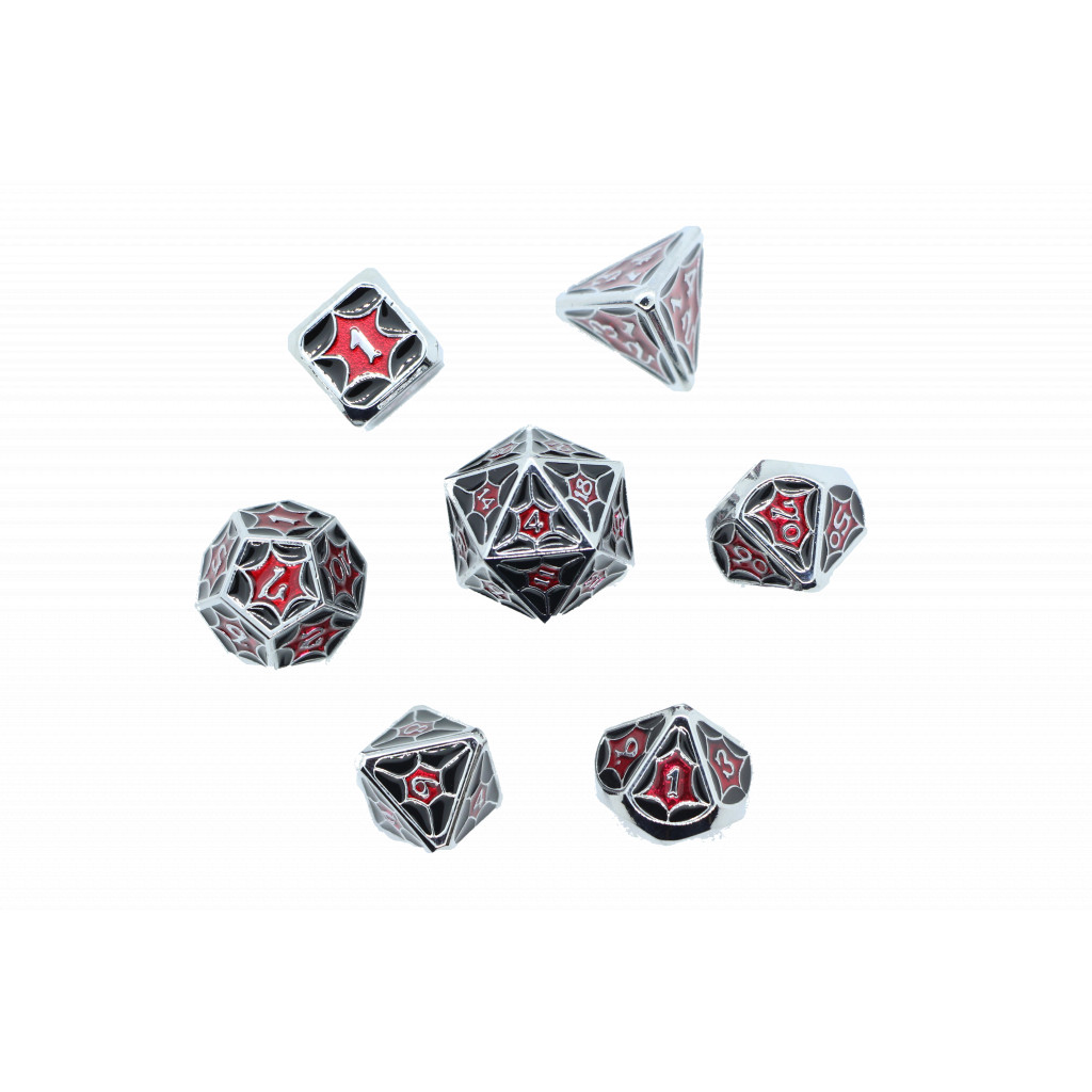 Set de dés JDR en metal Spider Web