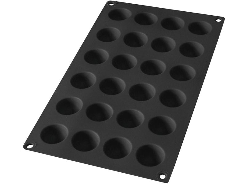 Lékué Backform Halbkugel, Silikon, Schwarz, 24 Mulden Mini-Halbkugelform